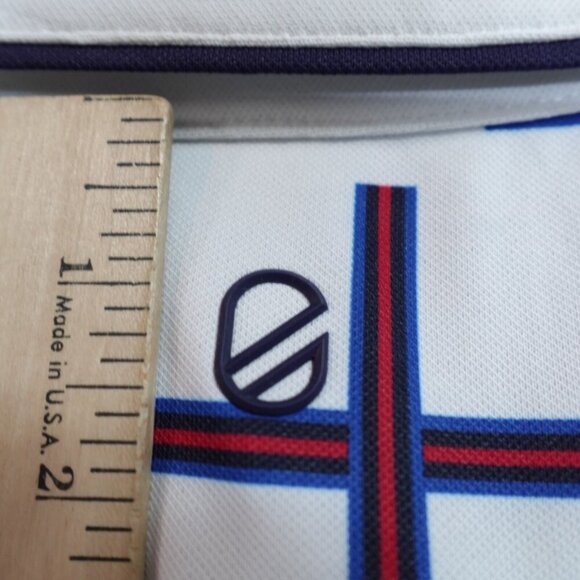 Extracurricular Polo Shirt XL White Geometric Print Performance - Picture 7 of 7